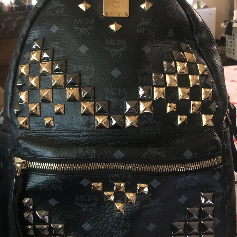 MCM Stark Studded Backpack-Mens Medium.